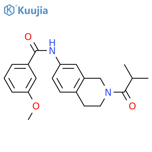 3-methoxy-N-2-(2-methylpropanoyl)-1,2,3,4-tetrahydroisoquinolin-7-ylbenzamide structure