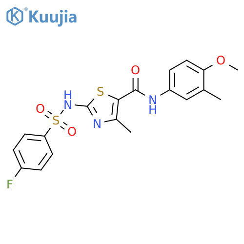 5-Thiazolecarboxamide, 2-[[(4-fluorophenyl)sulfonyl]amino]-n-(4-methoxy-3-methylphenyl)-4-methyl- structure