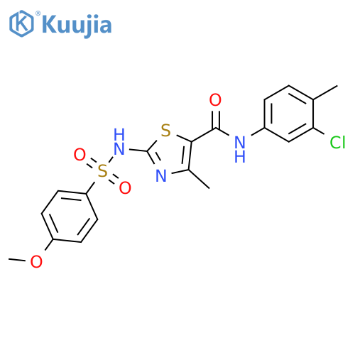 5-Thiazolecarboxamide, n-(3-chloro-4-methylphenyl)-2-[[(4-methoxyphenyl)sulfonyl]amino]-4-methyl- structure
