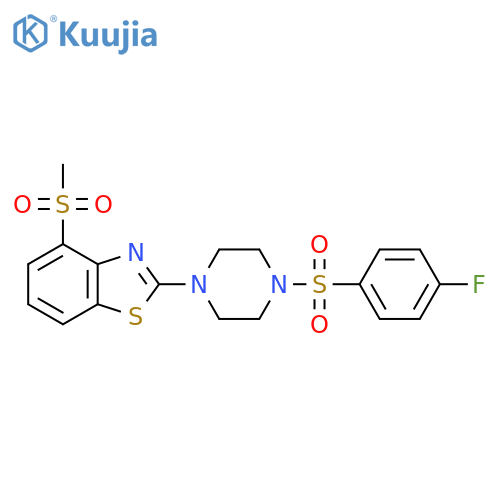 2-4-(4-fluorobenzenesulfonyl)piperazin-1-yl-4-methanesulfonyl-1,3-benzothiazole structure