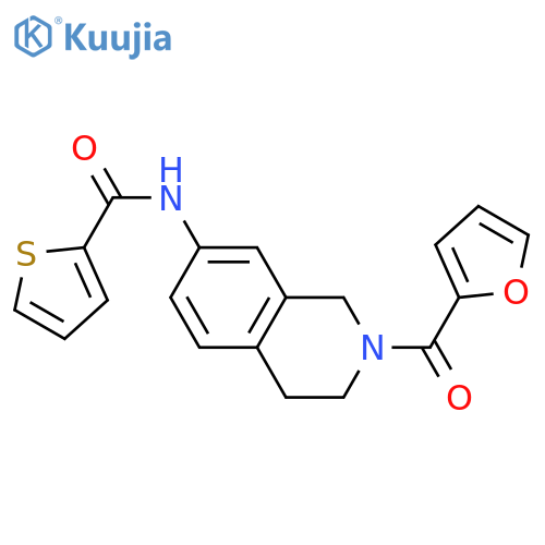 N-2-(furan-2-carbonyl)-1,2,3,4-tetrahydroisoquinolin-7-ylthiophene-2-carboxamide structure