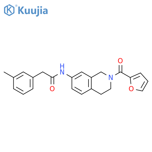 N-2-(furan-2-carbonyl)-1,2,3,4-tetrahydroisoquinolin-7-yl-2-(3-methylphenyl)acetamide structure