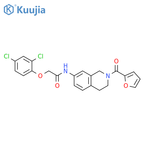 2-(2,4-dichlorophenoxy)-N-2-(furan-2-carbonyl)-1,2,3,4-tetrahydroisoquinolin-7-ylacetamide structure
