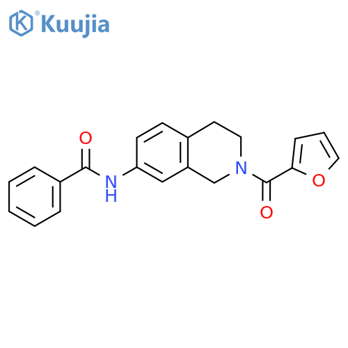 N-2-(furan-2-carbonyl)-1,2,3,4-tetrahydroisoquinolin-7-ylbenzamide structure