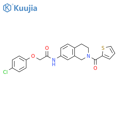 2-(4-chlorophenoxy)-N-2-(thiophene-2-carbonyl)-1,2,3,4-tetrahydroisoquinolin-7-ylacetamide structure
