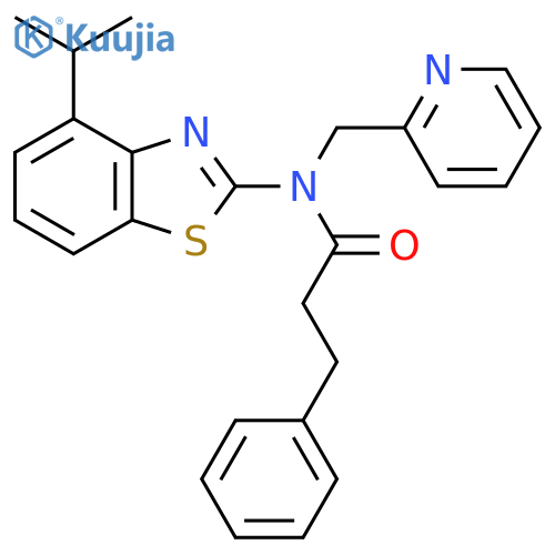 3-phenyl-N-4-(propan-2-yl)-1,3-benzothiazol-2-yl-N-(pyridin-2-yl)methylpropanamide structure