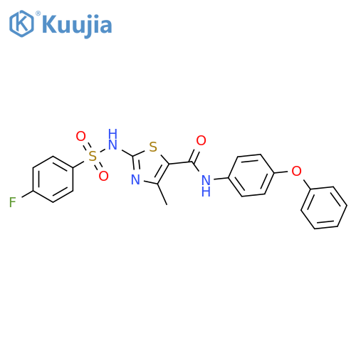 5-Thiazolecarboxamide, 2-[[(4-fluorophenyl)sulfonyl]amino]-4-methyl-n-(4-phenoxyphenyl)- structure