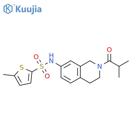 5-methyl-N-2-(2-methylpropanoyl)-1,2,3,4-tetrahydroisoquinolin-7-ylthiophene-2-sulfonamide structure