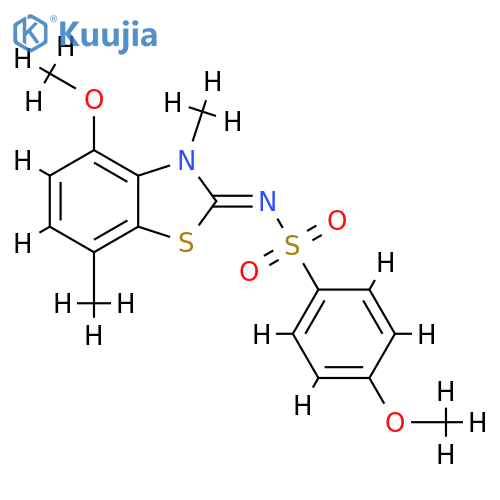 4-methoxy-N-(2Z)-4-methoxy-3,7-dimethyl-2,3-dihydro-1,3-benzothiazol-2-ylidenebenzene-1-sulfonamide structure