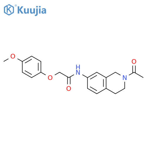 N-(2-acetyl-1,2,3,4-tetrahydroisoquinolin-7-yl)-2-(4-methoxyphenoxy)acetamide structure