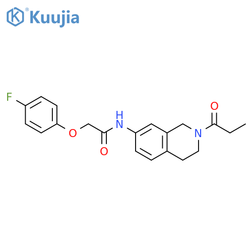 2-(4-fluorophenoxy)-N-(2-propanoyl-1,2,3,4-tetrahydroisoquinolin-7-yl)acetamide structure