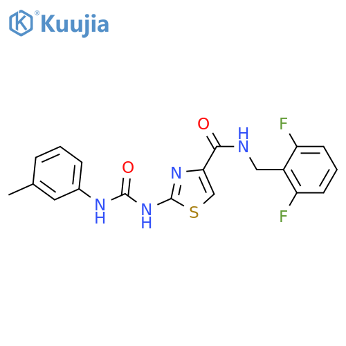 N-(2,6-difluorophenyl)methyl-2-{(3-methylphenyl)carbamoylamino}-1,3-thiazole-4-carboxamide structure