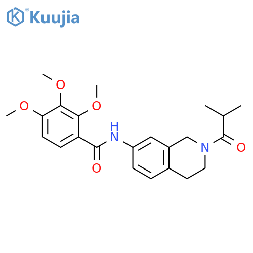 2,3,4-trimethoxy-N-2-(2-methylpropanoyl)-1,2,3,4-tetrahydroisoquinolin-7-ylbenzamide structure