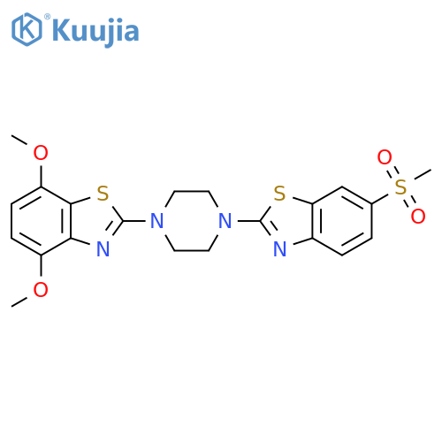 2-4-(6-methanesulfonyl-1,3-benzothiazol-2-yl)piperazin-1-yl-4,7-dimethoxy-1,3-benzothiazole structure