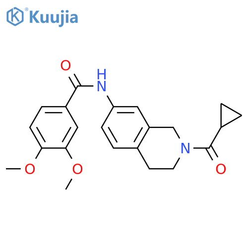 N-(2-cyclopropanecarbonyl-1,2,3,4-tetrahydroisoquinolin-7-yl)-3,4-dimethoxybenzamide structure