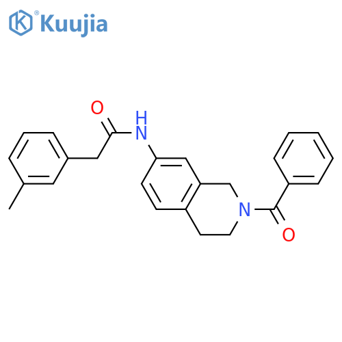 N-(2-benzoyl-1,2,3,4-tetrahydroisoquinolin-7-yl)-2-(3-methylphenyl)acetamide structure
