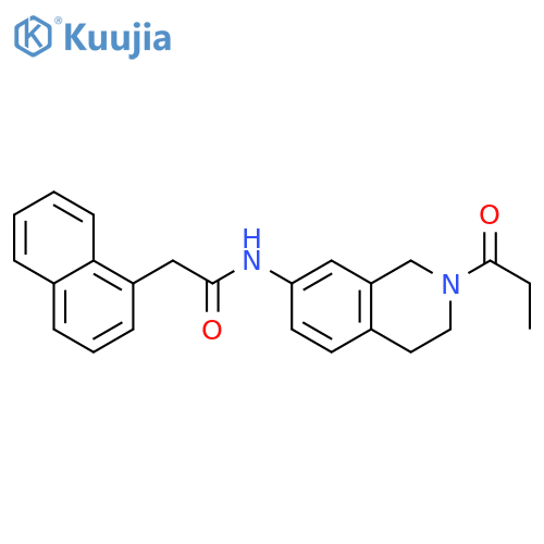 2-(naphthalen-1-yl)-N-(2-propanoyl-1,2,3,4-tetrahydroisoquinolin-7-yl)acetamide structure