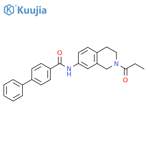 N-(2-propanoyl-1,2,3,4-tetrahydroisoquinolin-7-yl)-1,1'-biphenyl-4-carboxamide structure