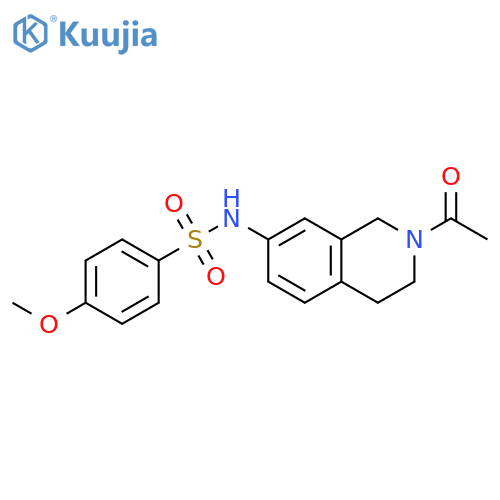 N-(2-acetyl-1,2,3,4-tetrahydroisoquinolin-7-yl)-4-methoxybenzene-1-sulfonamide structure