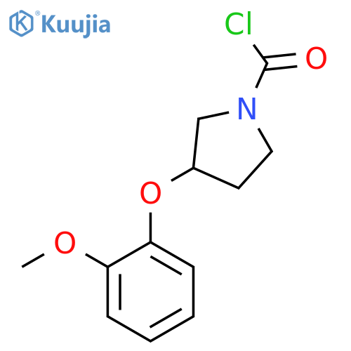 1-Pyrrolidinecarbonyl chloride, 3-(2-methoxyphenoxy)- structure