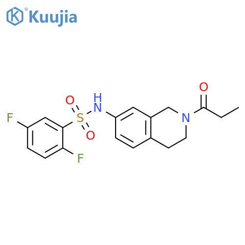 2,5-difluoro-N-(2-propanoyl-1,2,3,4-tetrahydroisoquinolin-7-yl)benzene-1-sulfonamide structure