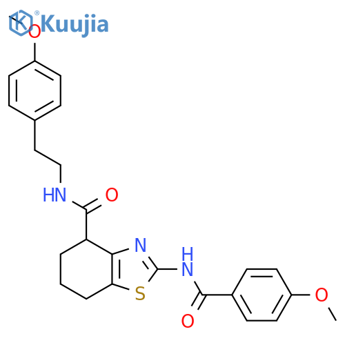 2-(4-methoxybenzamido)-N-2-(4-methoxyphenyl)ethyl-4,5,6,7-tetrahydro-1,3-benzothiazole-4-carboxamide structure
