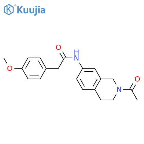 N-(2-acetyl-1,2,3,4-tetrahydroisoquinolin-7-yl)-2-(4-methoxyphenyl)acetamide structure