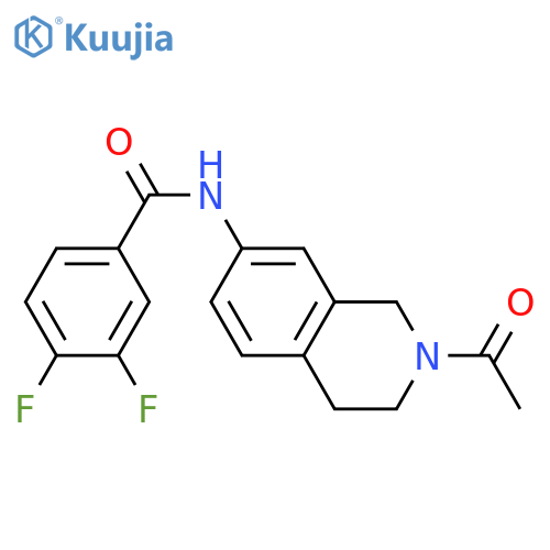 N-(2-acetyl-1,2,3,4-tetrahydroisoquinolin-7-yl)-3,4-difluorobenzamide structure