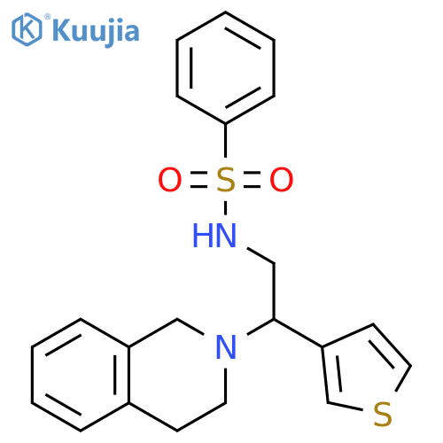 N-2-(1,2,3,4-tetrahydroisoquinolin-2-yl)-2-(thiophen-3-yl)ethylbenzenesulfonamide structure
