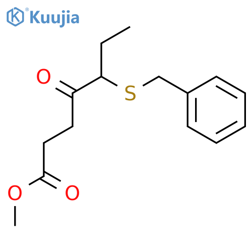 Heptanoic acid, 4-oxo-5-[(phenylmethyl)thio]-, methyl ester structure