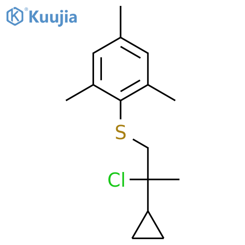 Benzene, 2-[(2-chloro-2-cyclopropylpropyl)thio]-1,3,5-trimethyl- structure