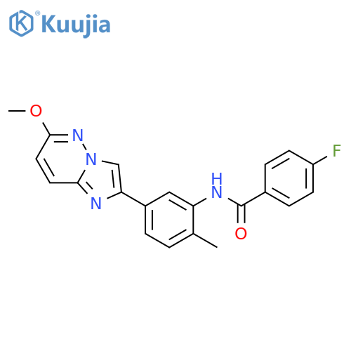 4-fluoro-N-(5-{6-methoxyimidazo1,2-bpyridazin-2-yl}-2-methylphenyl)benzamide structure