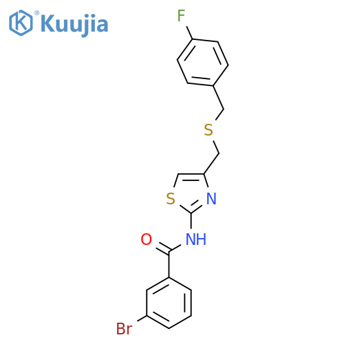 3-bromo-N-4-({(4-fluorophenyl)methylsulfanyl}methyl)-1,3-thiazol-2-ylbenzamide structure