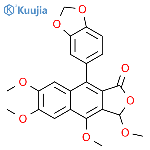 Naphtho[2,3-c]furan-1(3H)-one, 9-(1,3-benzodioxol-5-yl)-3,4,6,7-tetramethoxy- (9CI) structure