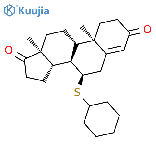 Androst-4-ene-3,17-dione, 7-(cyclohexylthio)-, (7a)- structure