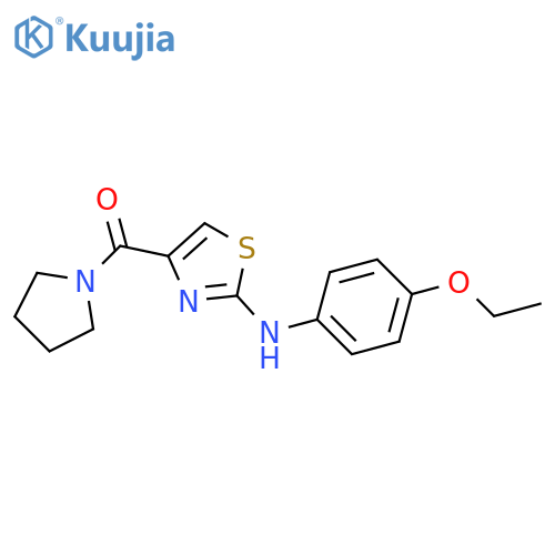 N-(4-ethoxyphenyl)-4-(pyrrolidine-1-carbonyl)-1,3-thiazol-2-amine structure