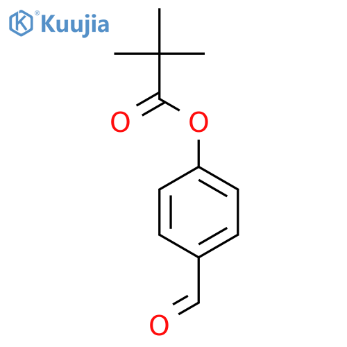 Propanoic acid, 2,2-dimethyl-, 4-formylphenyl ester structure