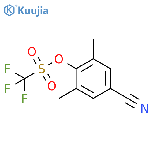 Methanesulfonic acid, 1,1,1-trifluoro-, 4-cyano-2,6-dimethylphenyl ester structure
