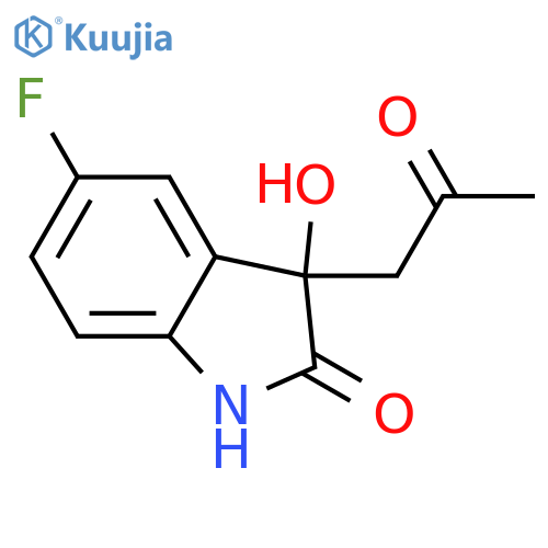 2H-Indol-2-one, 5-fluoro-1,3-dihydro-3-hydroxy-3-(2-oxopropyl)-, (3S)- structure