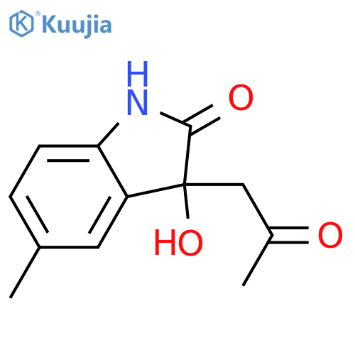 2H-Indol-2-one, 1,3-dihydro-3-hydroxy-5-methyl-3-(2-oxopropyl)-, (3S)- structure