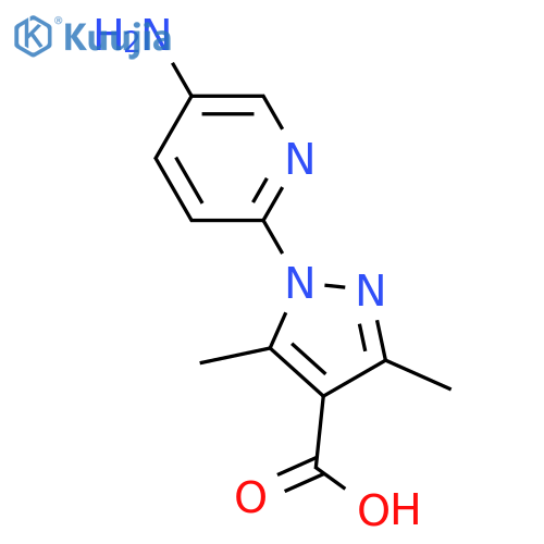 1-(5-AMINO-2-PYRIDINYL)-3,5-DIMETHYL-1H-PYRAZOLE-4-CARBOXYLIC ACID structure