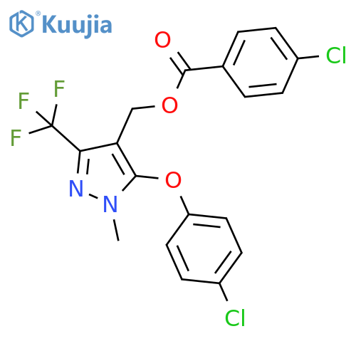 [5-(4-Chlorophenoxy)-1-methyl-3-(trifluoromethyl)-1H-pyrazol-4-yl]methyl 4-chlorobenzoate structure
