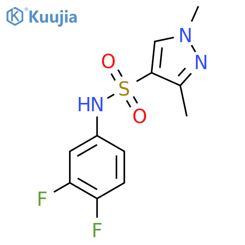 N-(3,4-difluorophenyl)-1,3-dimethyl-1H-pyrazole-4-sulfonamide structure