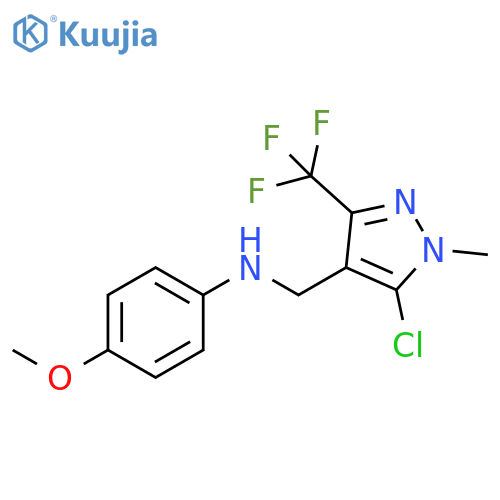 N-{5-Chloro-1-methyl-3-(trifluoromethyl)-1H-pyrazol-4-ylmethyl}-4-methoxyaniline structure
