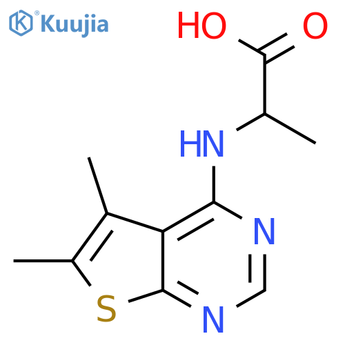 2-({5,6-dimethylthieno[2,3-d]pyrimidin-4-yl}amino)propanoic acid structure