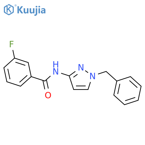 N-(1-benzyl-1H-pyrazol-3-yl)-3-fluorobenzamide structure
