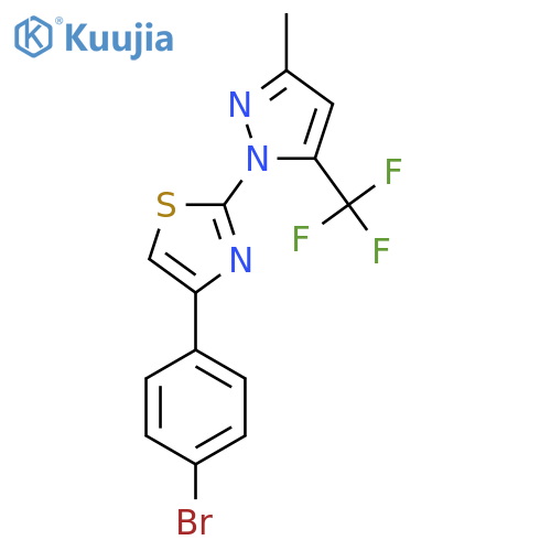 4-(4-Bromophenyl)-2-[3-methyl-5-(trifluoromethyl)-1H-pyrazol-1-yl]-1,3-thiazole structure