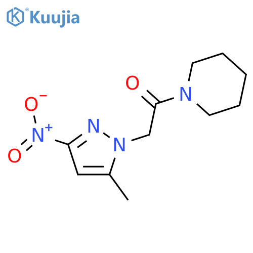 1-[(5-methyl-3-nitro-1H-pyrazol-1-yl)acetyl]piperidine structure