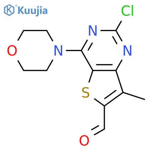 Thieno3,2-dpyrimidine-6-carboxaldehyde, 2-chloro-7-methyl-4-(4-morpholinyl)- structure
