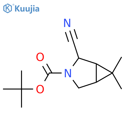 Tert-butyl 2-cyano-6,6-dimethyl-3-azabicyclo[3.1.0]hexane-3-carboxylate structure